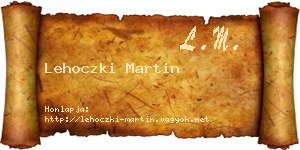 Lehoczki Martin névjegykártya